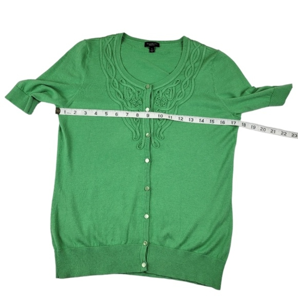 NWOT Talbots Silk Blend Cardigan Short Sleeve Sweater Green Small - Picture 7 of 10